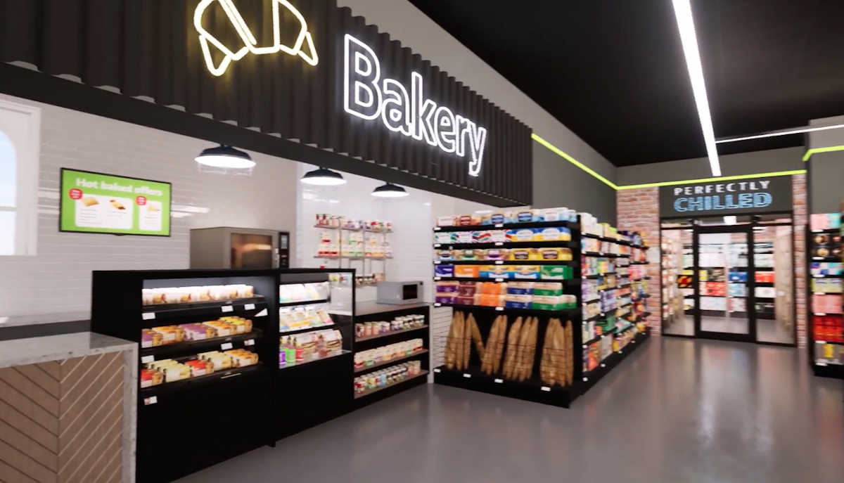 An interior render of the new East of England Co-op store at Ipswich railway station